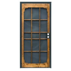 Precision Screen & Security Wood Guard Reversible Handing Security Door, Bronze
