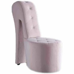 Best Master Furniture Tristram 19×22 Velvet High Heel Shoe Chair in Pink
