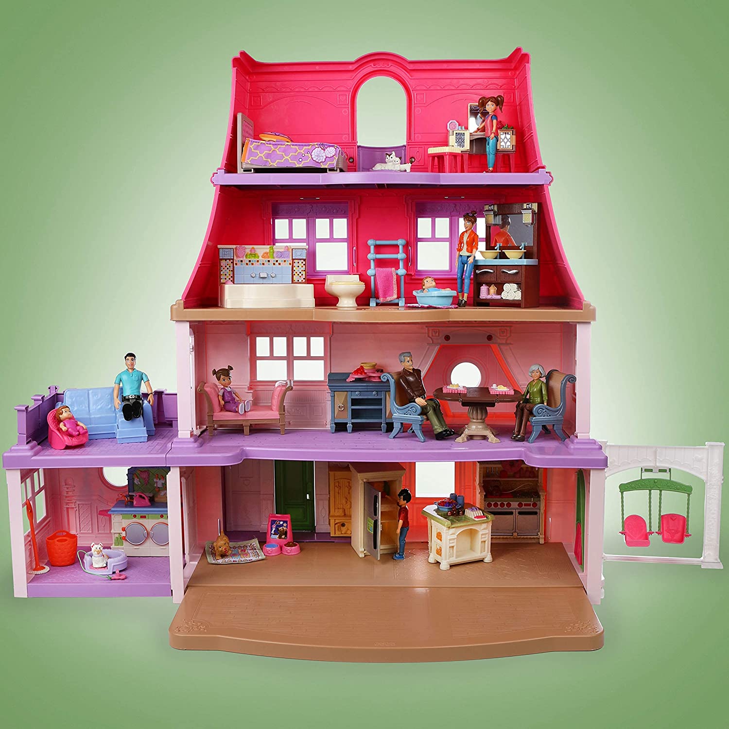 Sweet Li’l Family Dollhouse People Set of 9 Action Figure Set – Grandpa, Grandma, Mom, Dad, Sister, Brother, Toddler, Twin Boy & Girl - Image 3