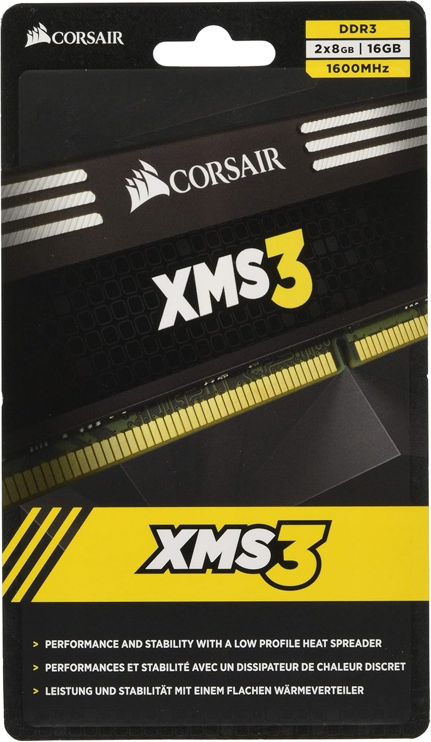 Corsair 16GB XMS3 (2x 8GB) DDR3 SDRAM 1600MHz 240-Pin 16 Dual Channel Kit DDR3 1600 (PC3 12800) CMX16GX3M2A1600C11