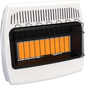 30,000 BTU Natural Gas / Propane Wall Heater for Indoor Use – Dual Fuel, Vent-Free